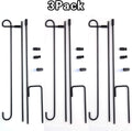 FEPITO 3 Pack Garden Flag Poles Metal Garden Flag Holder with Garden Flag Stopper and Anti-Wind Clip for Outdoor Decorative Flag Garden Lawn Yard Flag