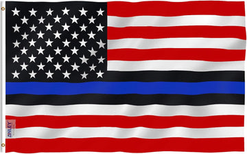 ANLEY Fly Breeze 3X5 Foot Blue Lives Matter American USA Police Flag - Vivid Color and Fade Proof - Honoring Law Enforcement Officers Flags 3 X 5 Ft
