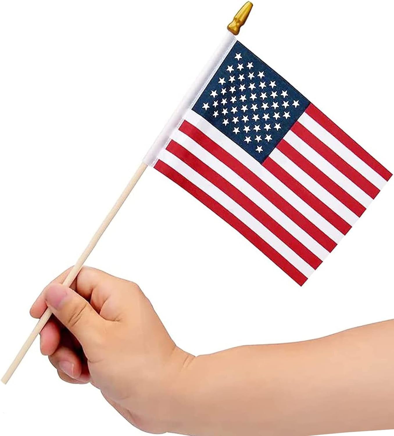 100 Pack Small American Flags on Stick, 4X6 Inch US Flags/Mini American Flags for Outside, Perfect for Independence Day, 4Th of July Decorations, Patriotic Holiday Yard Patio