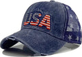 Patriotic-Usa-Baseball-Caps Woman-Man-Washed-Worn-Out-Mesh-Sun-Hat for 4Th July (Size M)