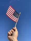 Handheld Spearhead American Flags - 12 X 18 Inch. Handheld Stick Flags with Speartop Great for Patriotic Decorations or Celebrations. Made in the USA (Qty-12)