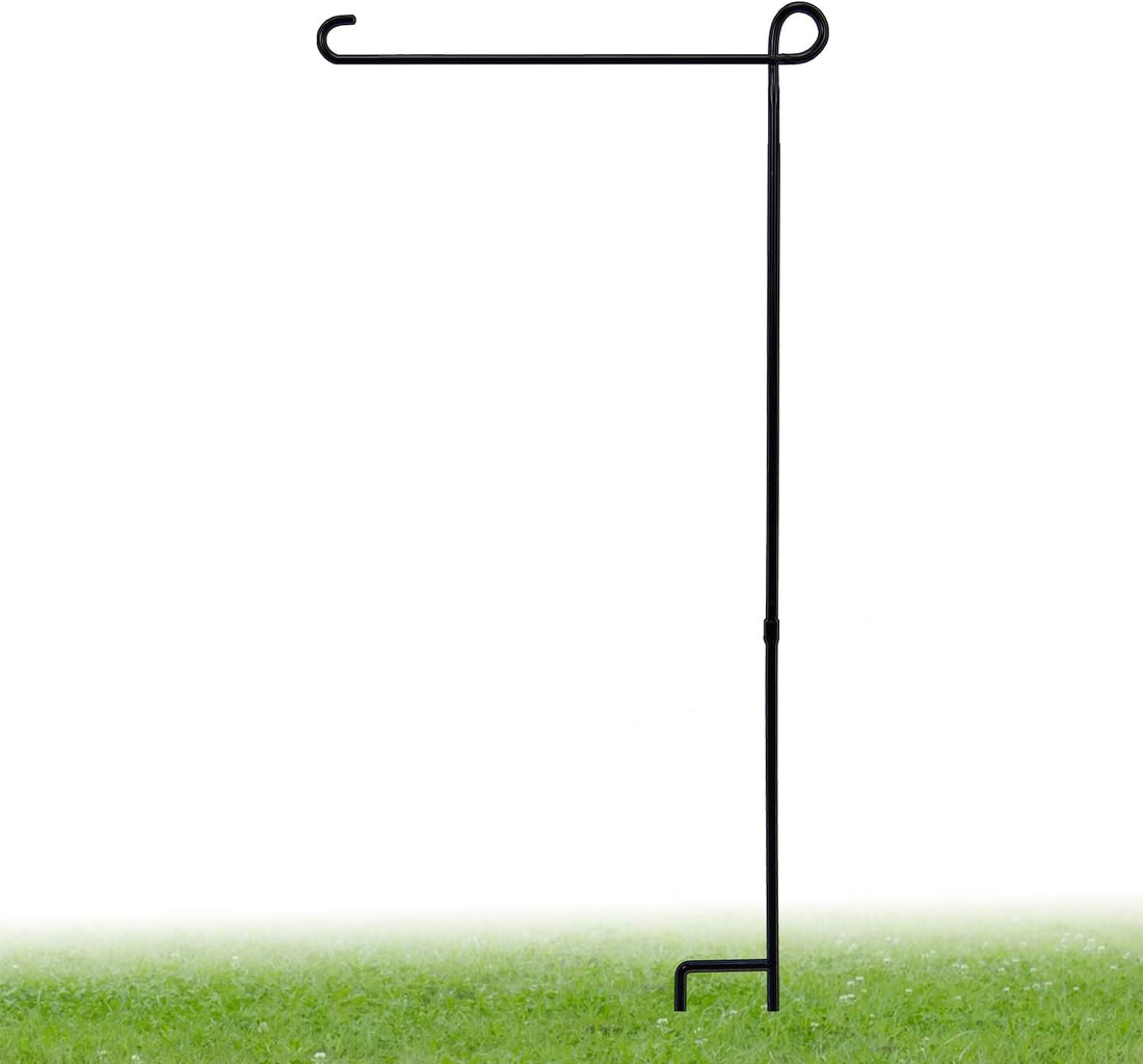 Garden Flag Holder Stand, Premium Garden Flag Pole Holder Weather-Proof Metal Powder-Coated Flagpole without Clip and Stopper and Flag for Garden Flag, Outdoor Garden Decor