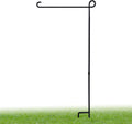 Garden Flag Holder Stand, Premium Garden Flag Pole Holder Weather-Proof Metal Powder-Coated Flagpole without Clip and Stopper and Flag for Garden Flag, Outdoor Garden Decor