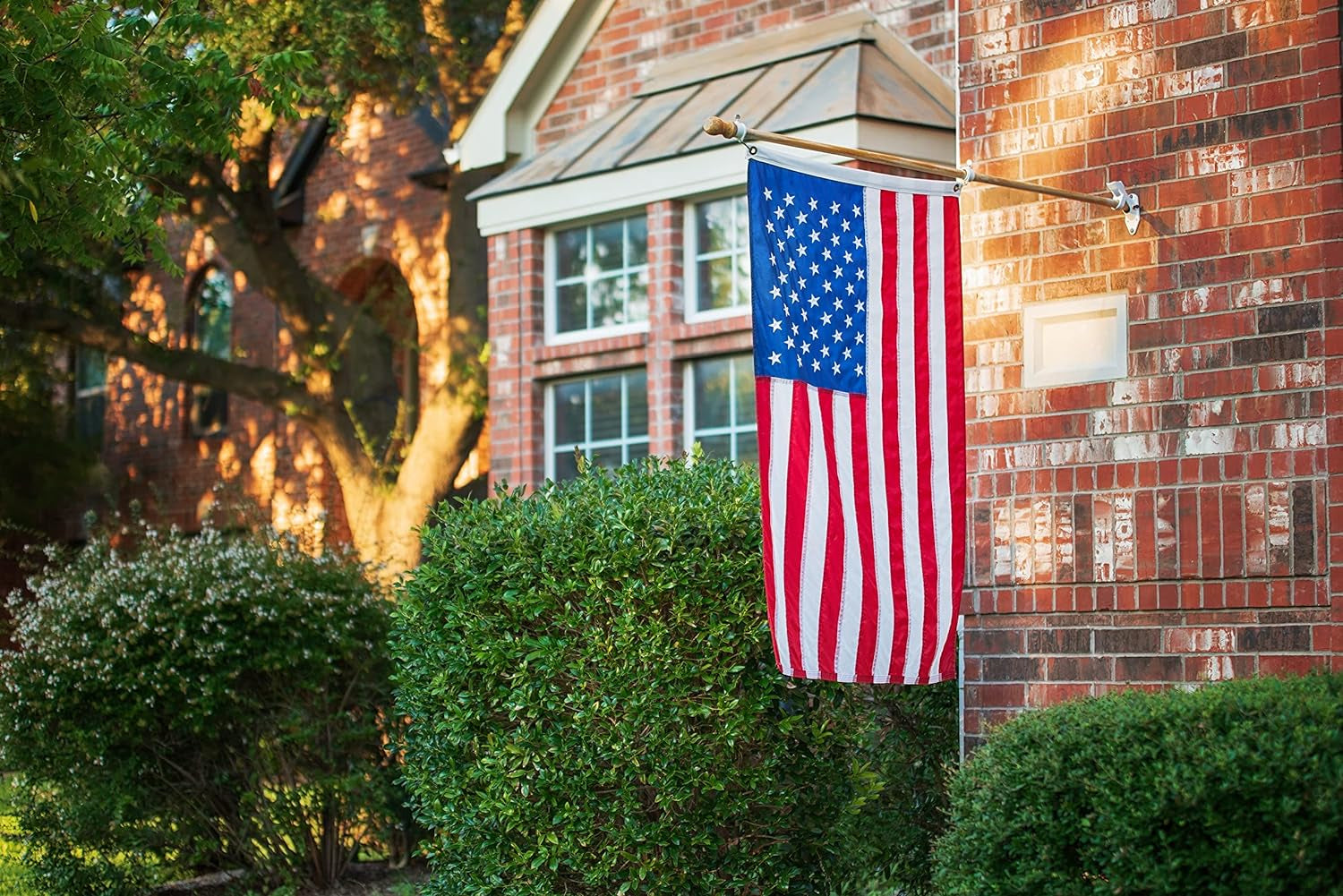 American Flag 4X6 Ft Tearproof Series for Outside, Made in USA, Longest Lasting, Super Tough Fade Resistant Spun Polyester, High Wind US Outdoor Flags Embroidered Stars, Sewn Stripes, Brass Grommets