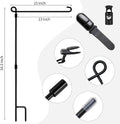 Garden Flag Stand, Premium Garden Flag Pole Holder Metal Powder-Coated Weather-Proof Paint with One Tiger Clip and Two Spring Stoppers without Flag 3 Pack