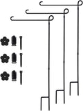 Hogardeck 2PC Garden Flag Holder Stand, Thickened Pole Sturdy and Straight Premium Yard Flag Holder Weather-Proof Metal Flagpole with Stopper and Clip Fit for American Flag, Garden Flag