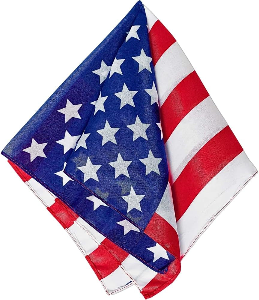 Bold & Stunning American Flag Polyester Bandana (20" X 20") - Perfect for Outdoor, Fashion & Patriotic Events