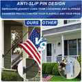 Flag Pole for Kit (2 Packs), 6FT Black Tangle Free Porch Metal Aluminum Flagpole with Upgraded Bracket for 3X5 American Flag, Black Adjustable Outdoor Flag Poles for Porch, Outside, Truck,Garden