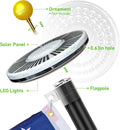 Flag Pole Light Solar Powered Spotlight Outdoor, 48 LED IP67 Waterproof Solar Flag Pole Light up to 12 Hours, Top Mounted Flag Pole Solar Light, Gold Shade