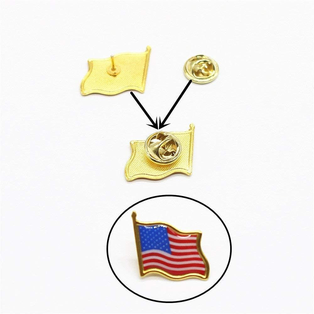 TANG SONG American Flag Lapel Pins - Solid Metal USA Flag Lapel Pins Badge Pins Brooch for Suit Jacket