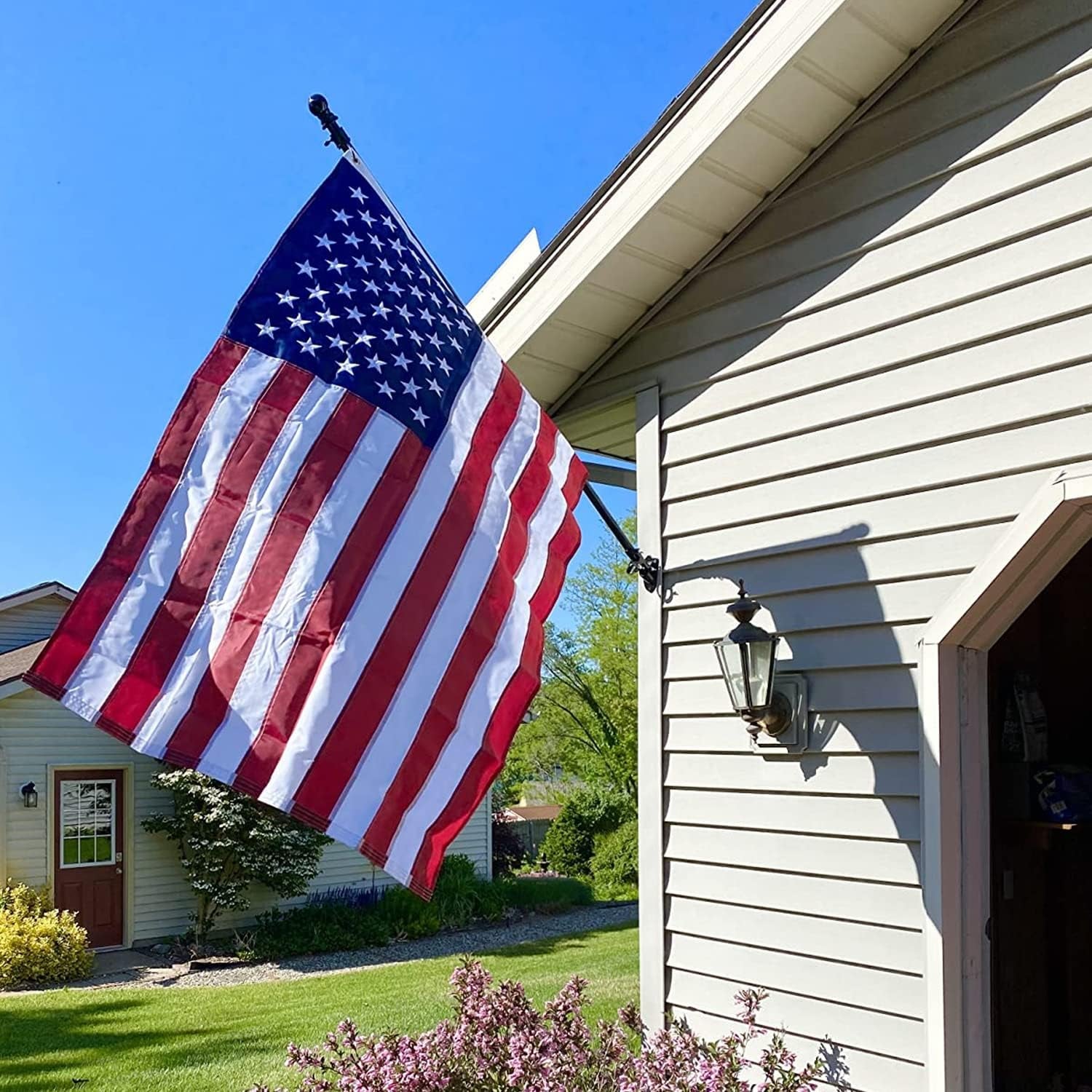 American Flag 3X5 FT Tearproof Series Outdoor Heavy Duty - 100% in USA, Spun Polyester American Flags for outside 3X5 Longest Lasting, Premium Tough US Flag 3X5 FT, Spun Polyester USA Flag with Luxury Embroidered Stars and Brass Grommets