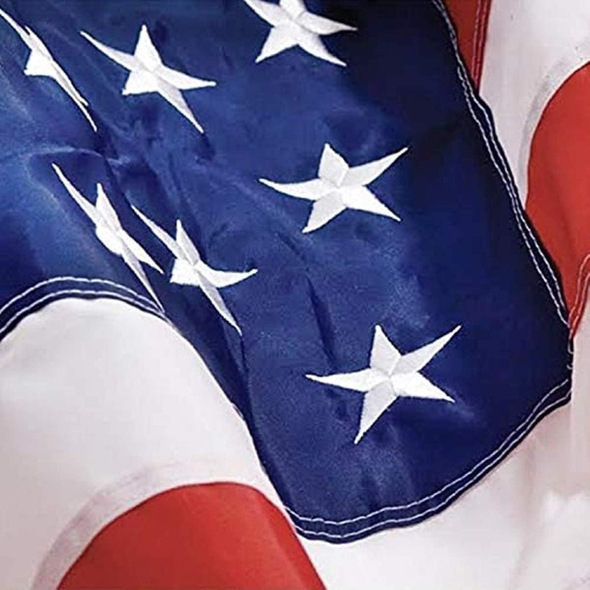 American Flags 3X5 Outdoor 3 PACK by Grace Alley, Embroidered Stars and Sewn Stripes and Fade Resistant - Long Lasting Nylon & Brass Grommets for High Wind Durability, 100% Made in USA