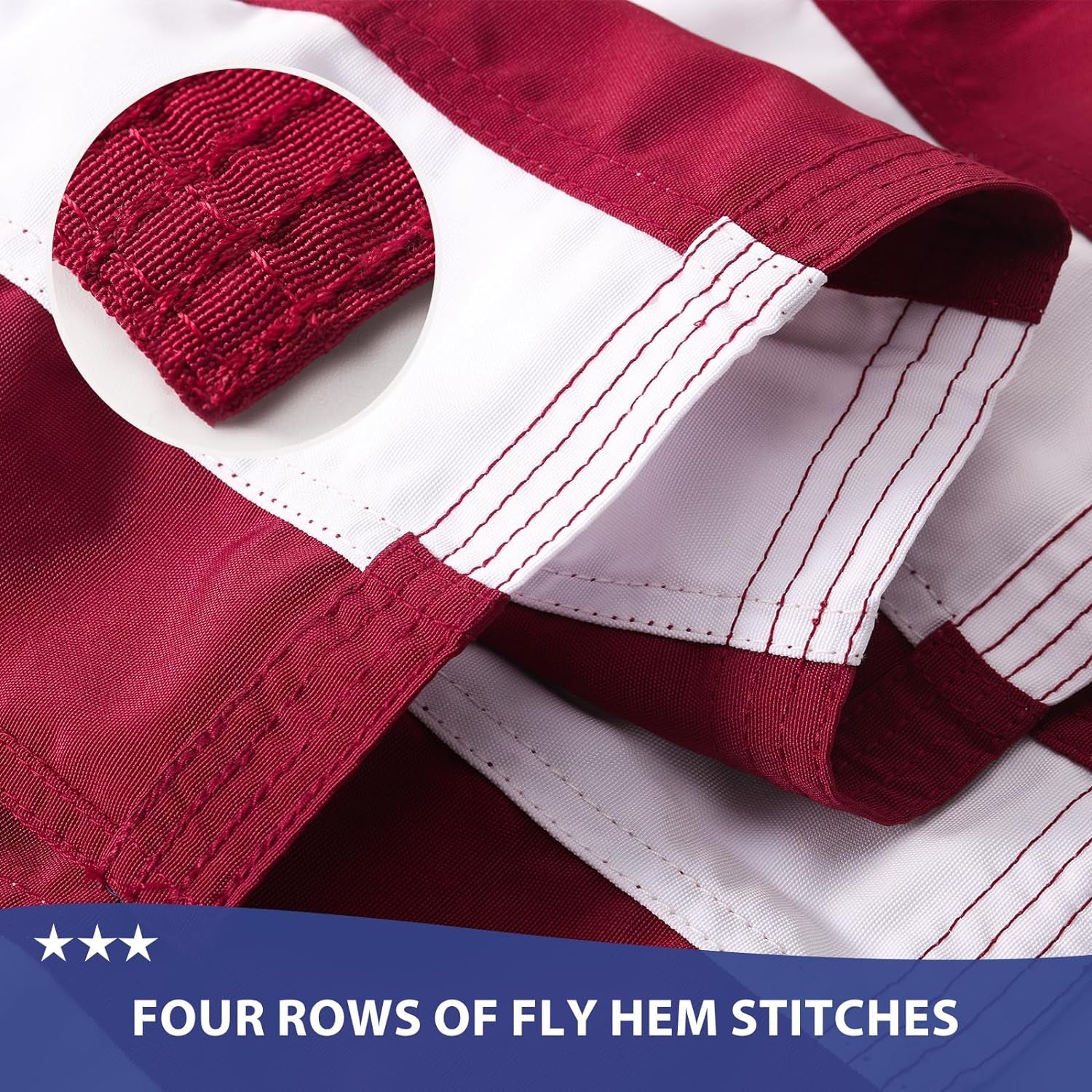 American Flag 3X5 Ft Ultra Durable Tear-Resistant Series ,Made in the USA , Made from Heavy Duty Water Resistant Polyester Canvas Embroidered Stars , Sewn Stripes , Brass Grommerts US Flags Perfect