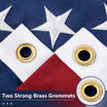 American Flag 3X5 Ft Tearproof Series for Outside, 100% in USA, Longest Lasting, Super Tough Fade Resistant Spun Polyester, High Wind US Outdoor Flags Embroidered Stars, Sewn Stripes, Brass Grommets