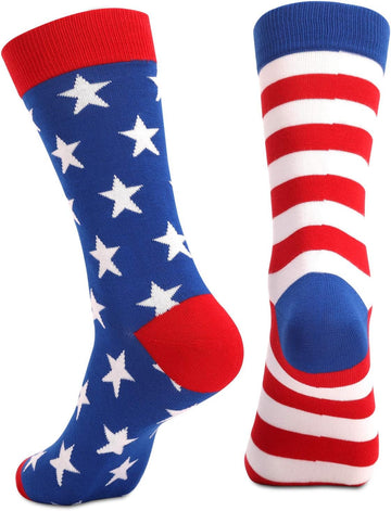 American Flag Socks for Men or Women 4Th July Middle Socks Star and Stripe Patriotic Freedom Day Gifts