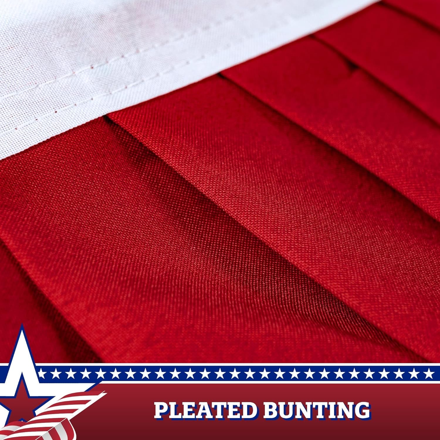 G128 – 10 Pack: USA Pleated Fan Flag 1.5X3 Feet American USA Bunting Decoration Flags EMBROIDERED Patriotic Stars & Sewn Stripes Canvas Header and Brass Grommets