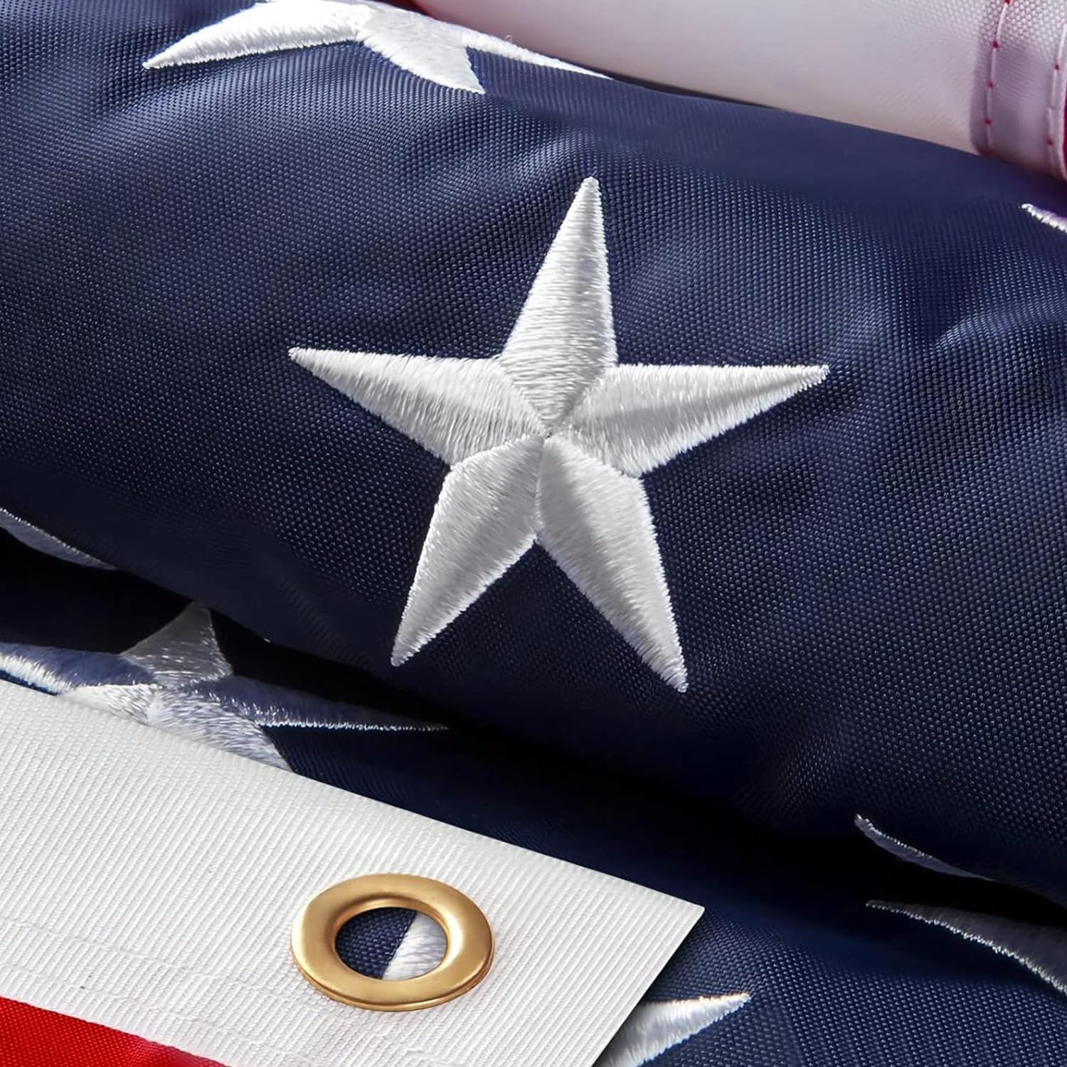 American Flag 3X5 Ft 100% in USA, Thicken American Flags for outside 3X5, Heavy Duty Durable US Flag, Fade Resistant American Flags for Outside, USA Flag with Embroidered Stars
