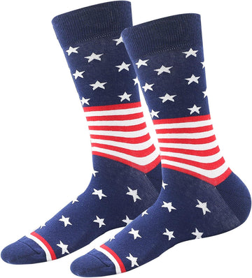 American Flag Socks for Men or Women 4Th July Middle Socks Star and Stripe Patriotic Freedom Day Gifts