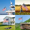 American Flag with Pole - Tangle Free Flagpole Residential or Commerical Kit with Stainless Steel Flag Poles,3X5 Embroidered US Flag for outside House,Porch,Garden,Yard(6 FT, Black)
