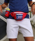 Tipsy Elves American Flag Fanny Packs with Drink Holder - USA Fanny Pack for 4Th of July BBQ, Pool Party and Events