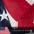 This 8X12 Ft American Flag for Outside, 100% in USA Strongest, Longest Lasting, Heavy Duty 420D Nylon, Embroidered Stars, Sewn Stripes, Brass Grommets Perfect for Outdoors! Premium US Flag