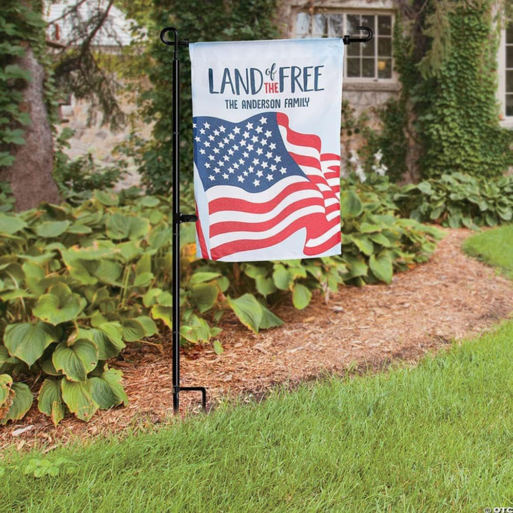 Garden Flag Stand Banner Flagpole, Black Wrought Iron Yard Garden Flag Pole - Holds Flags up to 12.5" in Width for Outdoor Garden Lawn