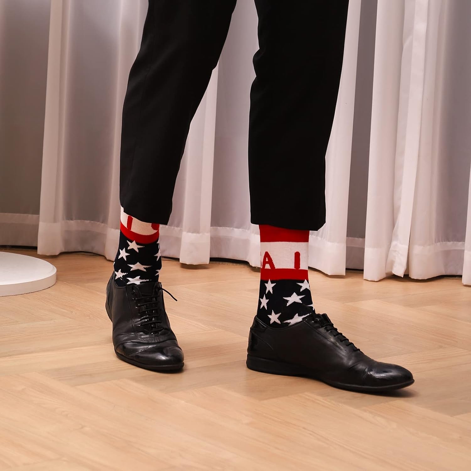 ZXGXLAW American USA Flag Socks Funny Men Women 4Th July Middle Star and Stripe Patriotic Freedom Day Gifts