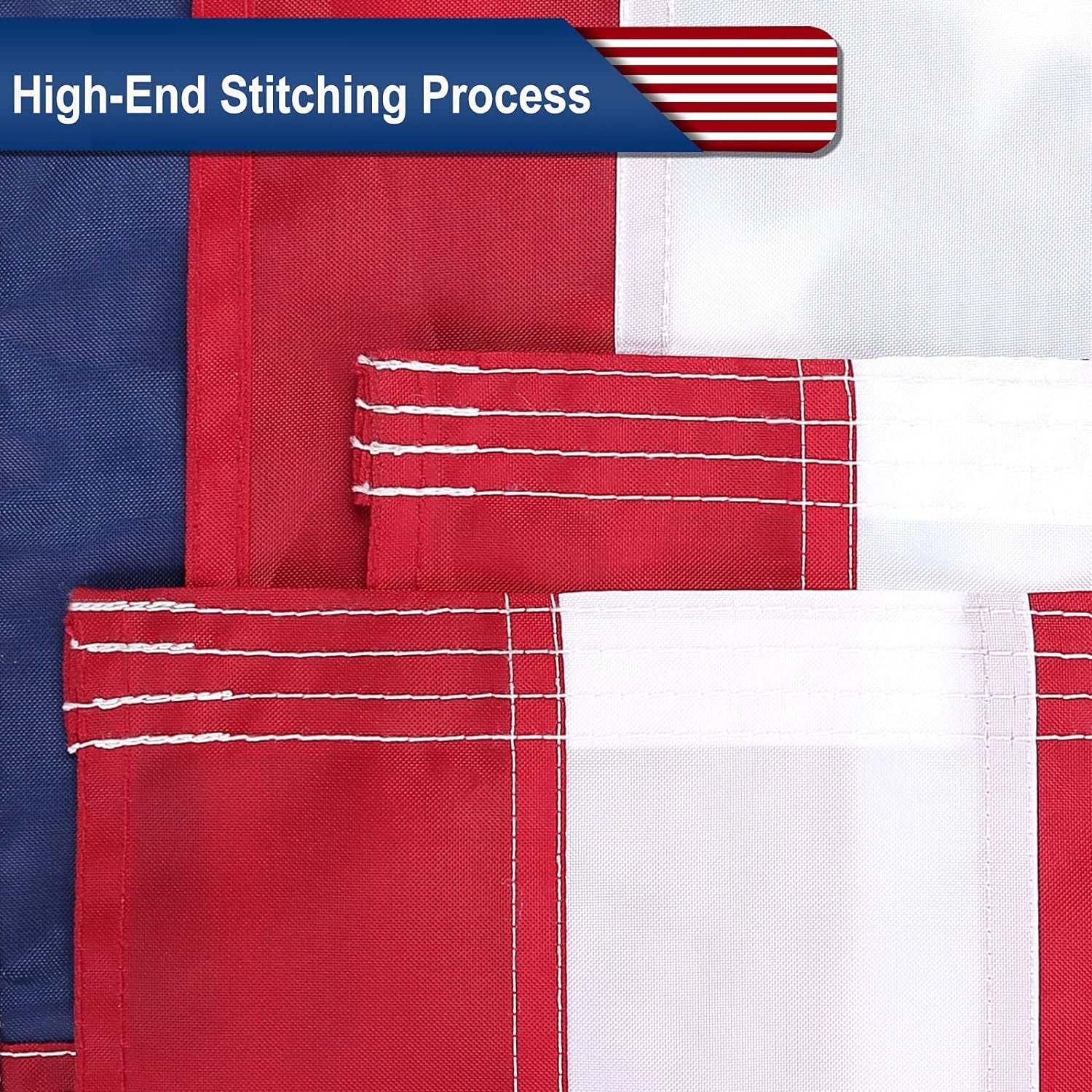 American Flag 3X5 Outdoor 150D - 100% in USA Premium US Flag 3X5 Ft 150D, American Flags for outside 3X5, USA Flag with Luxury Embroidered Stars, Brass Grommets (3X5 FT American Flag 150D)