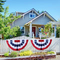 USA Pleated Fan Flag American US Bunting Flag Patriotic Half Fan Banner Flag with Canvas Header and Brass Grommets for 4Th of July Memorial Day Indoor Outdoor Decoration (30, 1.5X3 Feet)