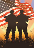 American Heroes Patriotic Garden Flag Military Troops 12.5
