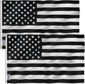 ANLEY Pack of 2 Fly Breeze 3X5 Foot Black and White American Flag - Vivid Color and Fade Proof - Canvas Header and Double Stitched - Recession USA Flags Polyester with Brass Grommets 3 X 5 Ft