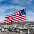 Cotton American Flag 4X6 Ft for Outside, Tearproof Heavy Duty Fabric, Embroidered Stars, Sewn Stripes, Brass Grommets US USA Best Indoor Outdoor Flags