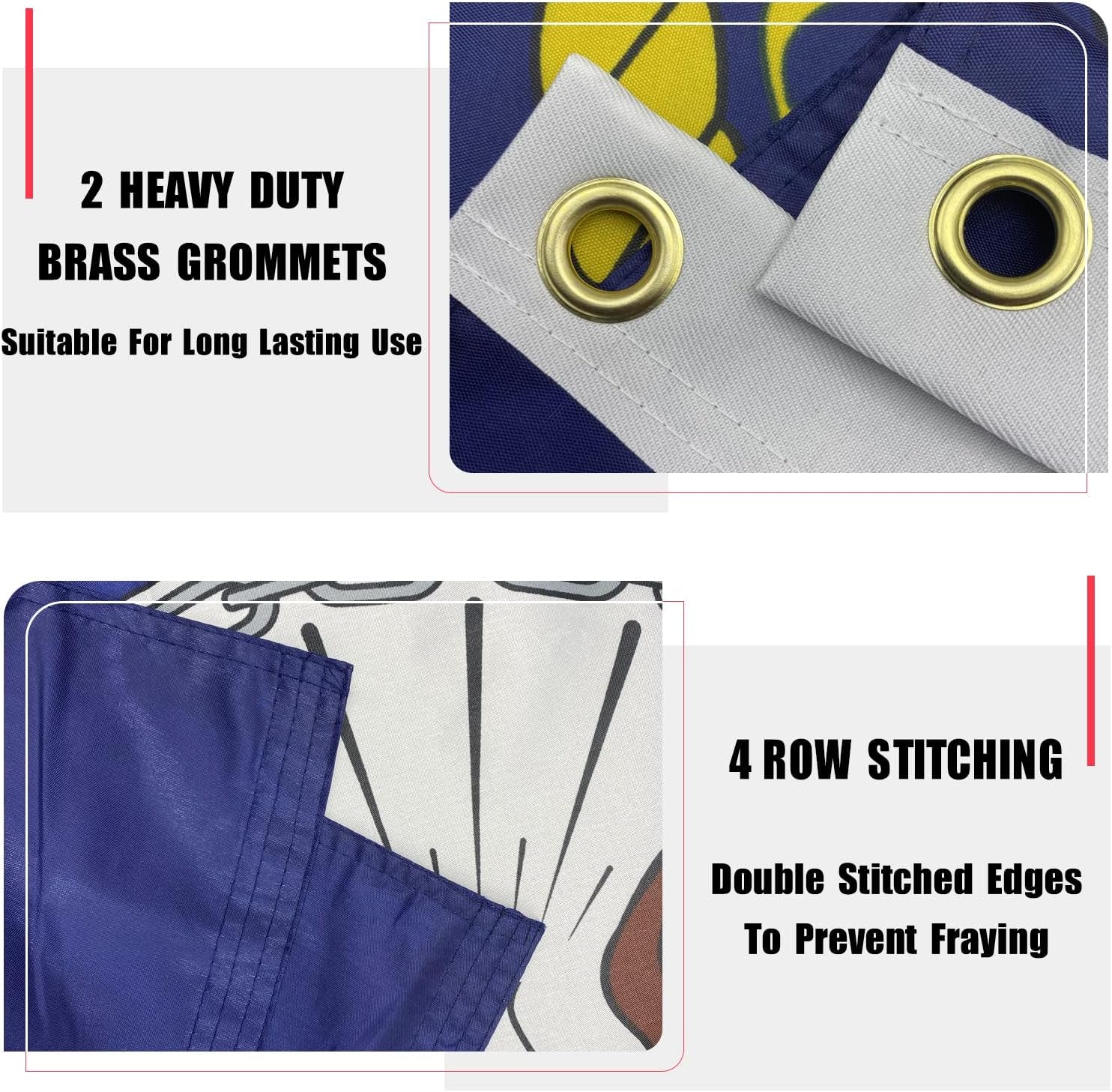 US Navy Emblem Flag 3X5 Outdoor Double Sided - Heavy Duty Polyester United State Navy Naval Military Flags with 2 Brass Grommets 4 Rows Stitched 3X5Ft
