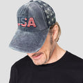 American Flag Hat Unisex Vintage Embroidery Washed Distressed Cotton Baseball Cap Adjustable USA Trucker Dad Hat