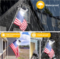 Solar Flag Pole Light, Bright Warm White 3000K Flagpole Light Upgrade Solar Powered for 5Ft 6Ft Flag Pole, Outdoor Dusk to Dawn Led Solar Lights, outside House Garden Yard American Flags Decor,Black
