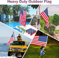 American Flags 3X5, 2PCS Nylon American Flag for outside with Embroidered Stars, US Flag for Outside- Made in USA, Heavy Duty USA Flag Weather Proof for High Wind