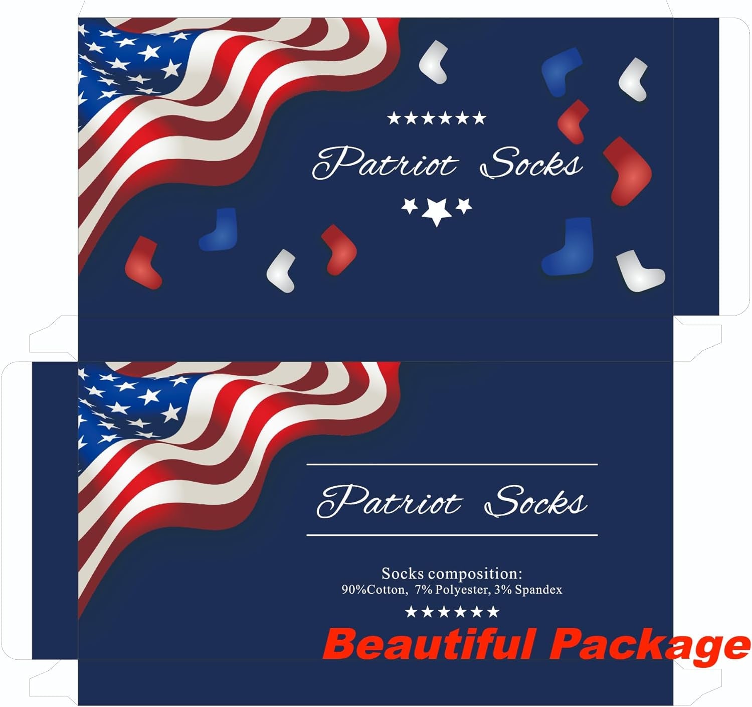 ZXGXLAW American USA Flag Socks Funny Men Women 4Th July Middle Star and Stripe Patriotic Freedom Day Gifts