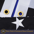 Homissor Thin Blue Line Flags 8X12 Outdoor Made in USA - Embroidered Stars Police Flag, Heavy Duty Back the Blue Flag Stripe Blue Line Lives Matter Flags Banner with 4 Brass Grommets