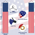 4 Pcs 4Th of July Decor Set, 2 Large 3X6 Ft American Pleated Fan Flag Bunting, 2 USA Flag 71X12