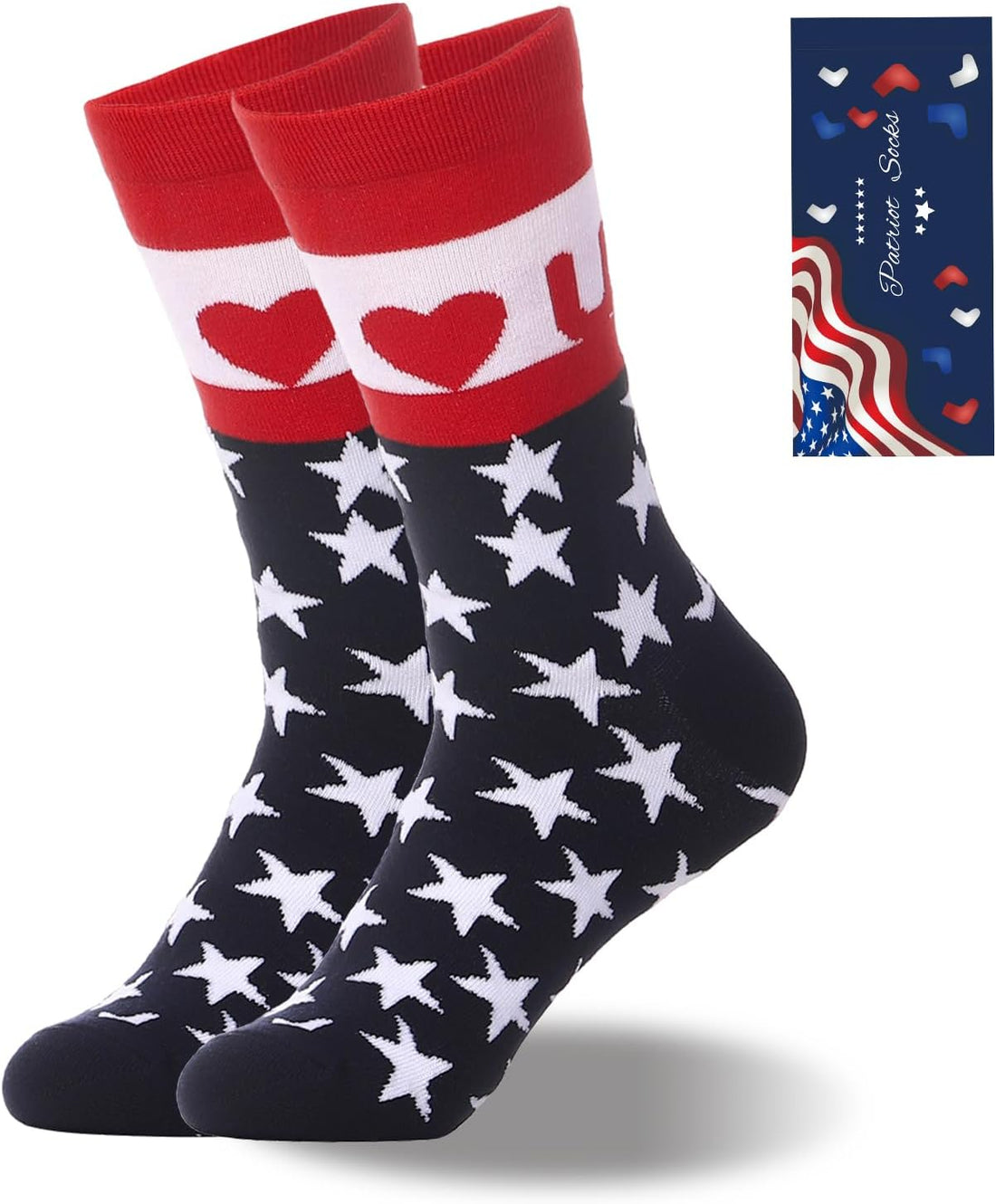 ZXGXLAW American USA Flag Socks Funny Men Women 4Th July Middle Star and Stripe Patriotic Freedom Day Gifts