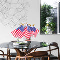 24 Pcs USA 4''X6'' Wooden Stick Flag,July 4Th Decoration, Veteran Party, Mini American Stick Flag - American Hand Held Stick Flags with Safety Golden Spear Top