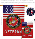 US Marine Corps Veteran House Flag - Pack Armed Forces USMC Semper Fi United State American Military Retire Official Support Our Troops - Banner Small Garden Yard Gift Double-Sided 28 X 40