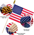 100 Pack 8X12 Inch American Flags on Stick, USA Wood Stick Flags with Kid-Safe Spear Top, American Flags for Outside, Veterans Day Decorations, Memorial Day Decorations, 4Th of July Decorations