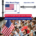 Flag Pole for Kit, 6FT Black Tangle Free Porch Metal Aluminum Flagpole with Upgraded Bracket for 3X5 American Flag, Black Adjustable Outdoor Flag Poles for Porch, Outside, Truck,Yard,Garden