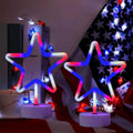 4Th of July Decorations, 2PCS Red White and Blue Lights, Big LED Neon Star Patriotic Lights, USB & Battery Powered Night Light for Independence Day Memorial Day Home Bar Table Centerpiece Decor