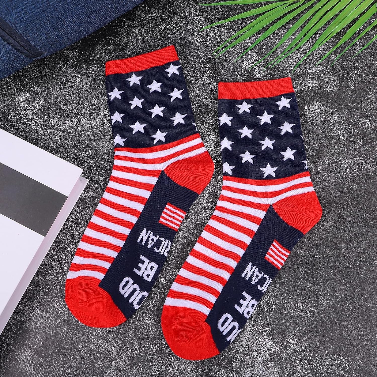ZXGXLAW American USA Flag Socks Funny Men Women 4Th July Middle Star and Stripe Patriotic Freedom Day Gifts