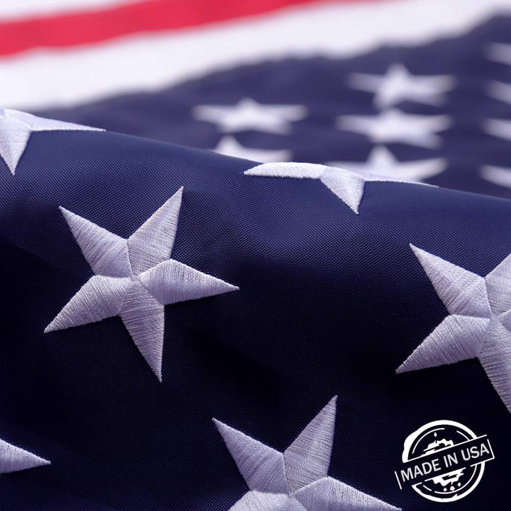 American Flags for outside 8X12, 8X12 American Flag, Durable US Flag 8X12 Outdoor Heavy Duty High Wind Features Embroidered Stars Sewn Stripes Brass Grommets, Last Long