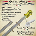 Flag Pole Kit: Includes Tangle Free Flag Pole, Flag Pole Bracket and American Flag - Made in USA. Great for Residential or Commercial. Brushed Aluminum Flag Pole. (American Classic White Kit)