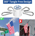 Flag Pole - Tangle Free Flagpole with Upgraded Bracket, 6 FT Stainless Steel Flag Poles for outside House, Residential or Commerical - Flag Pole Kit for Proud American Flag (Without Flag, Silver)