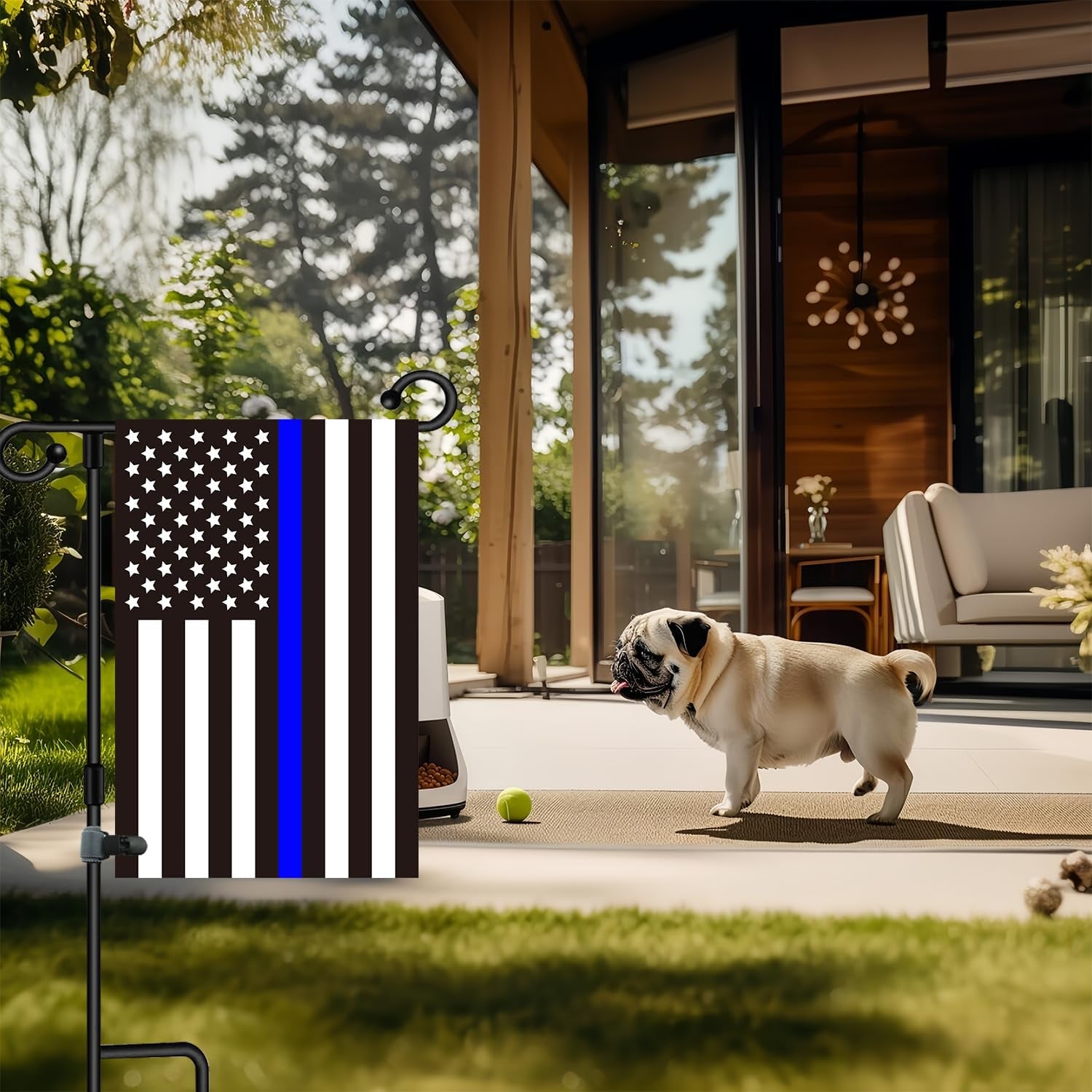 Garden Flag Stand-Holder-Pole with Flag Stopper and Clip Waterproof Powder-Coated Paint for House Flags,Decorative Flags,Yard Flags,Seasonal Flags